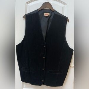 Fresno Jean Co. Black Suede Vest NWT